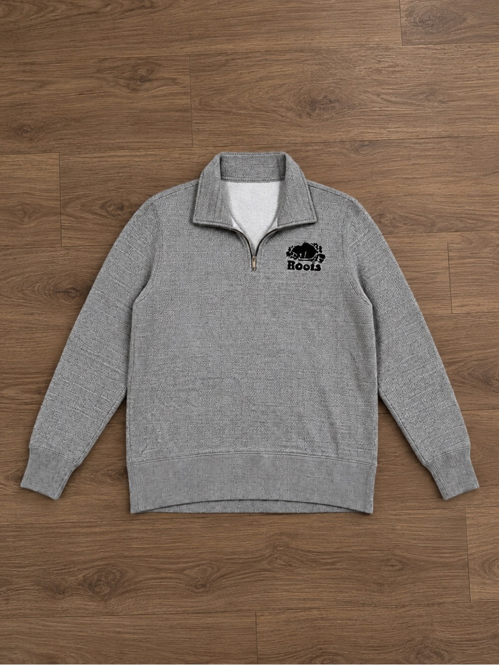 Roots Men’s Light Grey Half-Zip Pullover Sweater